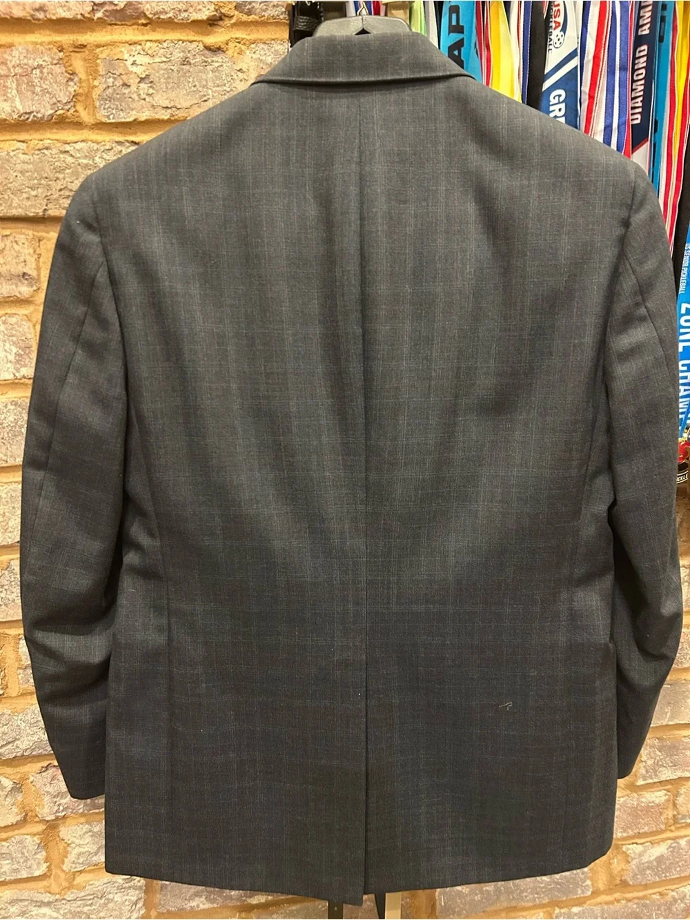Hart Schaffner Marx Gray Blazer with Red Pinstripe Trim and pants